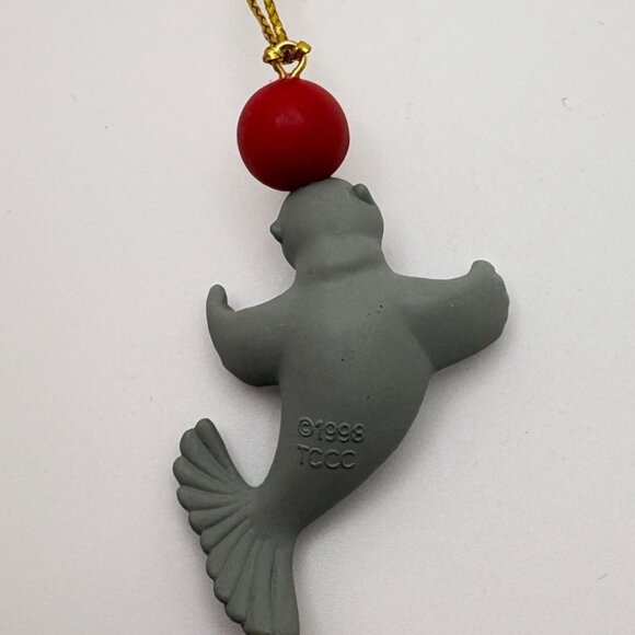 Vintage Coca-Cola Gray Seal Christmas Tree Ornament With Red Ball 1998 - Picture 2 of 6